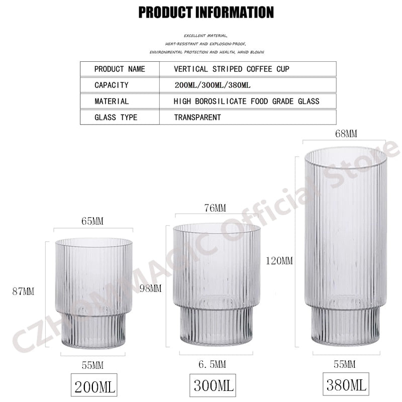 6/4/2/1Pcs American Coffee Mug Heat-Resistant Glass Cups Transparent Tea Mug Water Cup for Drinking Milk Beertea Juice Tumblers
