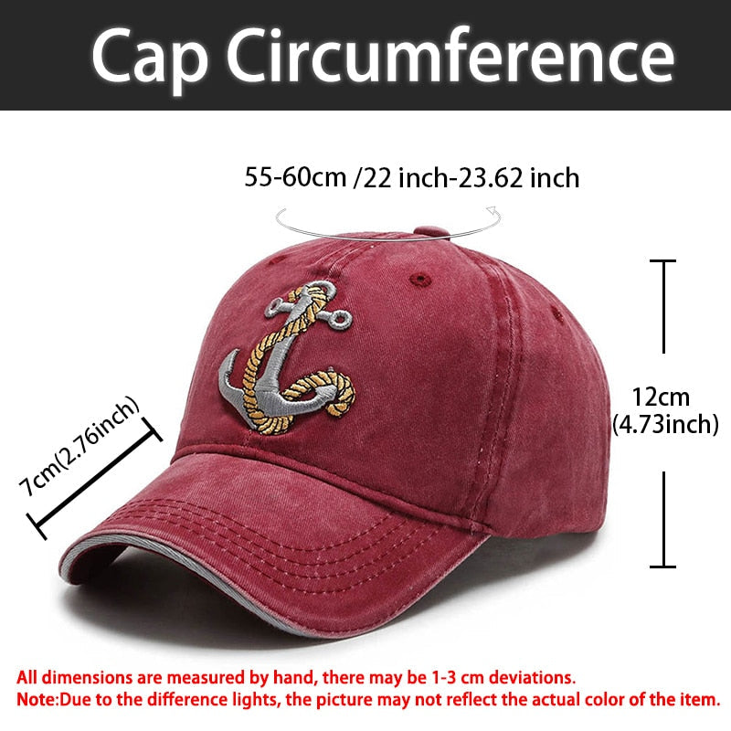 Men&#39;s Ship Anchor Wash Embroidered Baseball Caps For Women Hats Retro Leisure Trucker Duck Tongue Cap Male Outdoor Sunscreen Hat