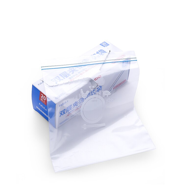 20pcs/lot Double Zipper Bag Freshness Protection Package Sealing Bag Refrigeratable Microwave Storage Bag