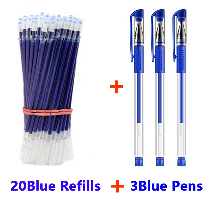 30PCS Gel Pen Set School supplies Black Blue Red ink Color 0.5mm Ballpoint pen Kawaii pen Students School Office Stationery
