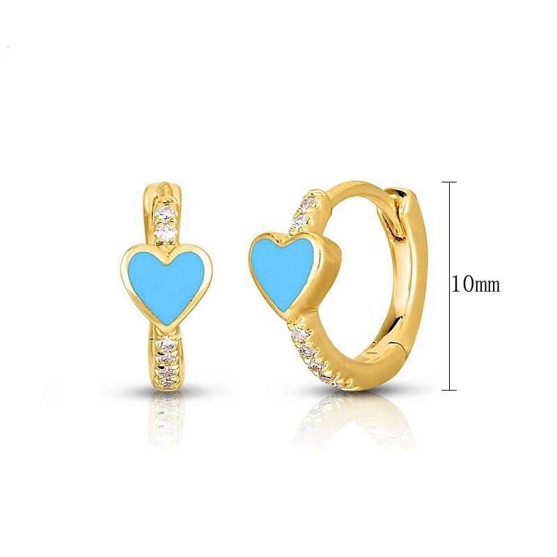 2022 Trend Blue Turquoises Series Hoop Earrings 925 Sterling Silver Ear Needle Small Earrings For Women Delicate Jewelry Pendant