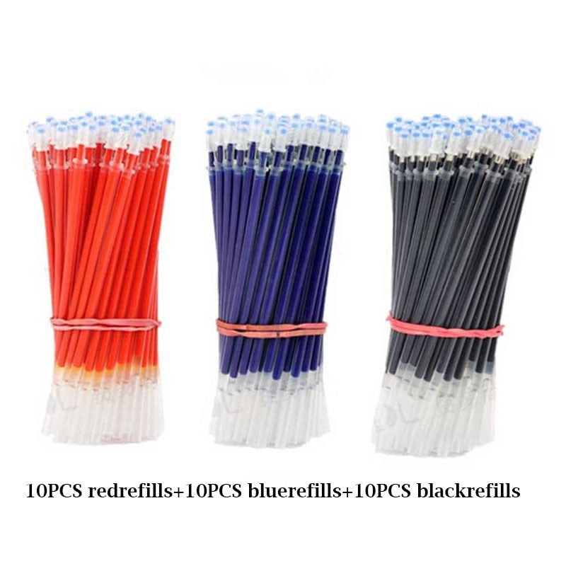 30PCS Gel Pen Set School supplies Black Blue Red ink Color 0.5mm Ballpoint pen Kawaii pen Students School Office Stationery