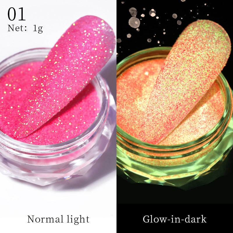 1Box Nail Mirror Glitter Powder Metallic Colorful Dust Metal Effect Nail Glitter Gold Nail Art UV Gel Polish Chrome Flakes Dust