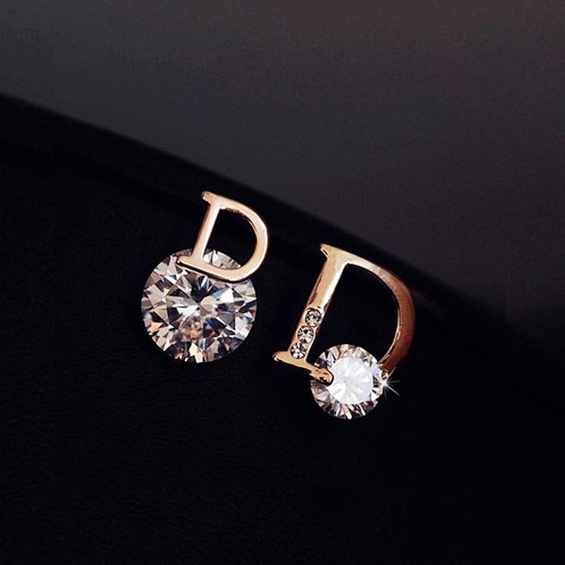 Light Luxury Pretty Letter D Pendant Earrings Noble Exquisite Artificial Pearl Ear Studs Female Fashion Gorgeous Jewelry