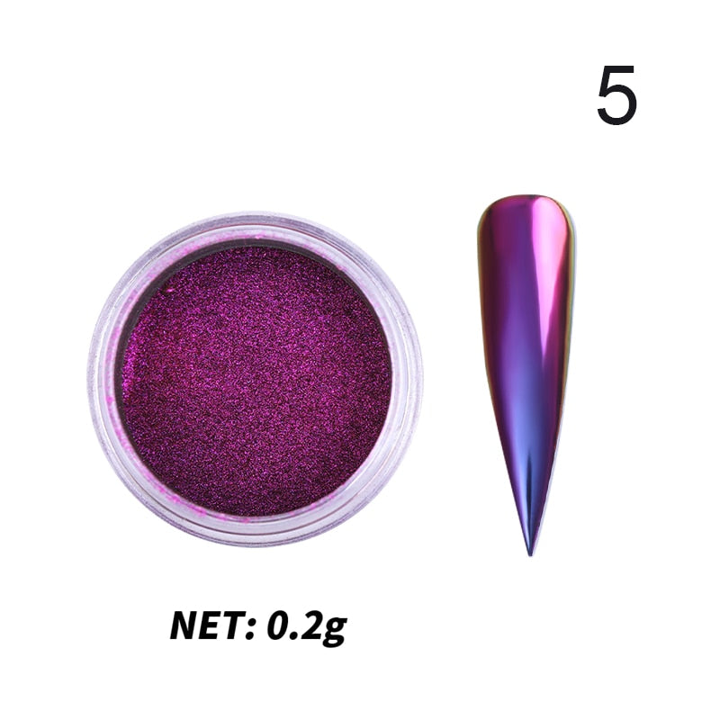 1Box Nail Mirror Glitter Powder Metallic Colorful Dust Metal Effect Nail Glitter Gold Nail Art UV Gel Polish Chrome Flakes Dust
