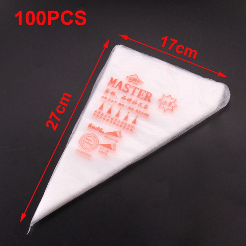 100/50/20pcs Disposable Pastry Bags Cake Cream Piping Bag for Cake Design Decorating Tools Kitchen Baking Accessories