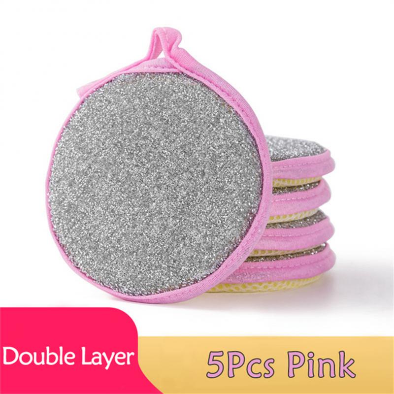 5Pcs Double Side Dishwashing Sponge Dish Washing Brush Pan Pot Dish Wash Sponges Household Cleaning Kitchen Tools