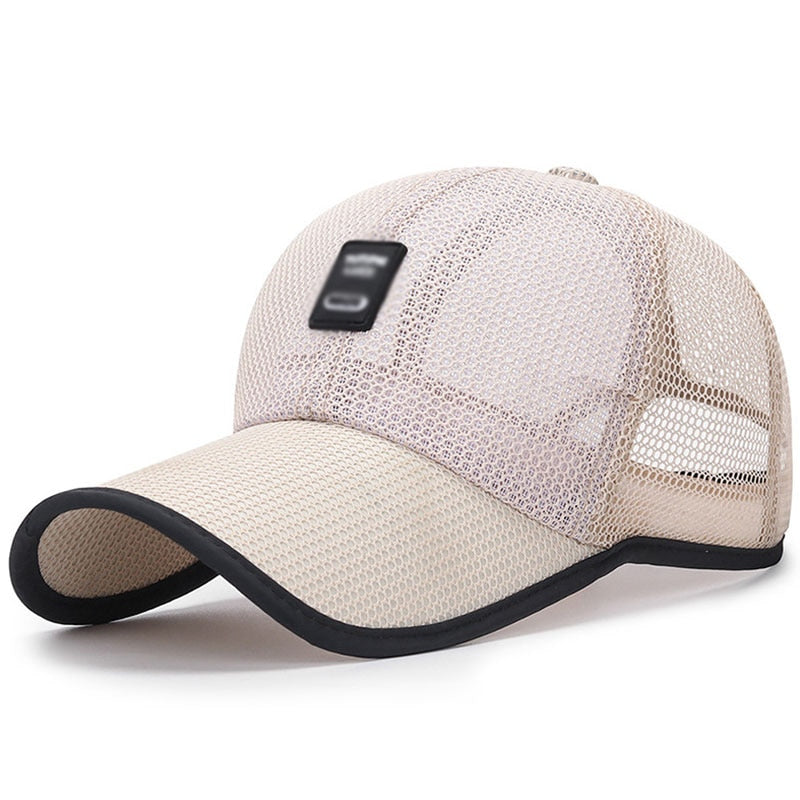 Men&#39;s Mesh Baseball Cap Breathable Summer Caps Dad Hat Outdoor Fishing Hats Bone Gorras Snapback Trucker Cap Sunscreen Visor Hat