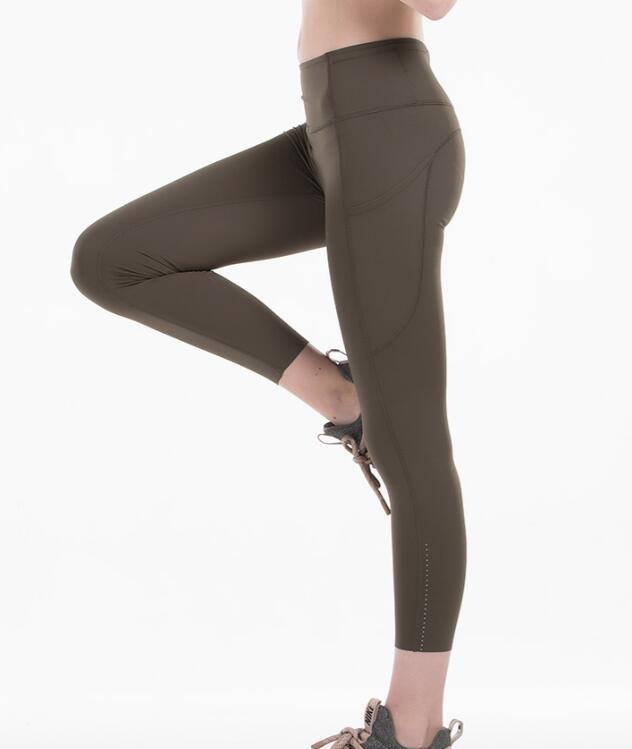 2022 Workout Gym Sport Suits Women Pocket High Waist Sports Tight Leggings 4-way Stretch Fabric 7/8 pant size XS-XL