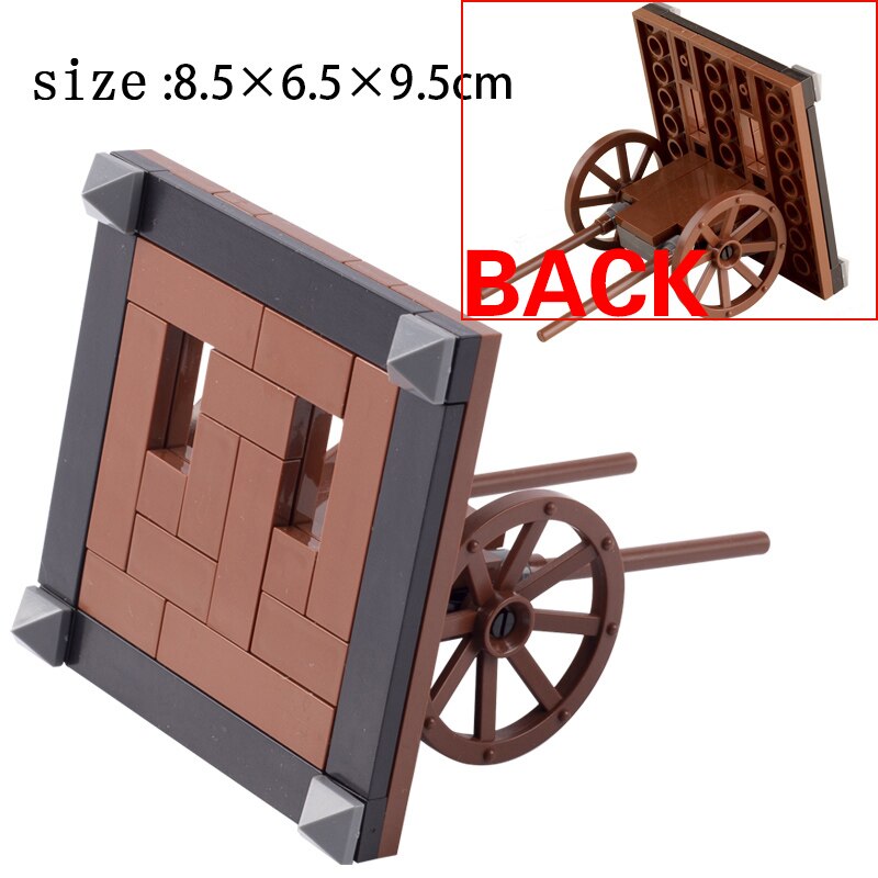 Medieval Castle Wall Model Building Blocks Ancient Military Siege Weapons Tent Watchtower Chariot Bonfire Carriage Bricks Toys