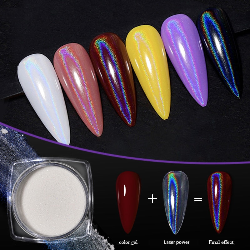 1Box Nail Mirror Glitter Powder Metallic Colorful Dust Metal Effect Nail Glitter Gold Nail Art UV Gel Polish Chrome Flakes Dust