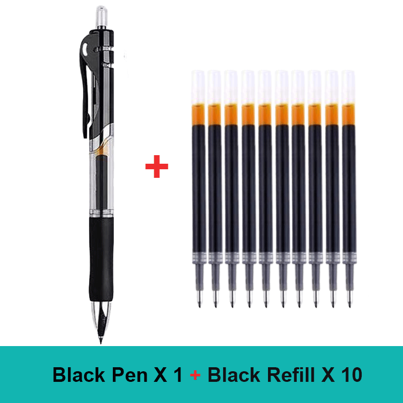 30PCS Gel Pen Set School supplies Black Blue Red ink Color 0.5mm Ballpoint pen Kawaii pen Students School Office Stationery