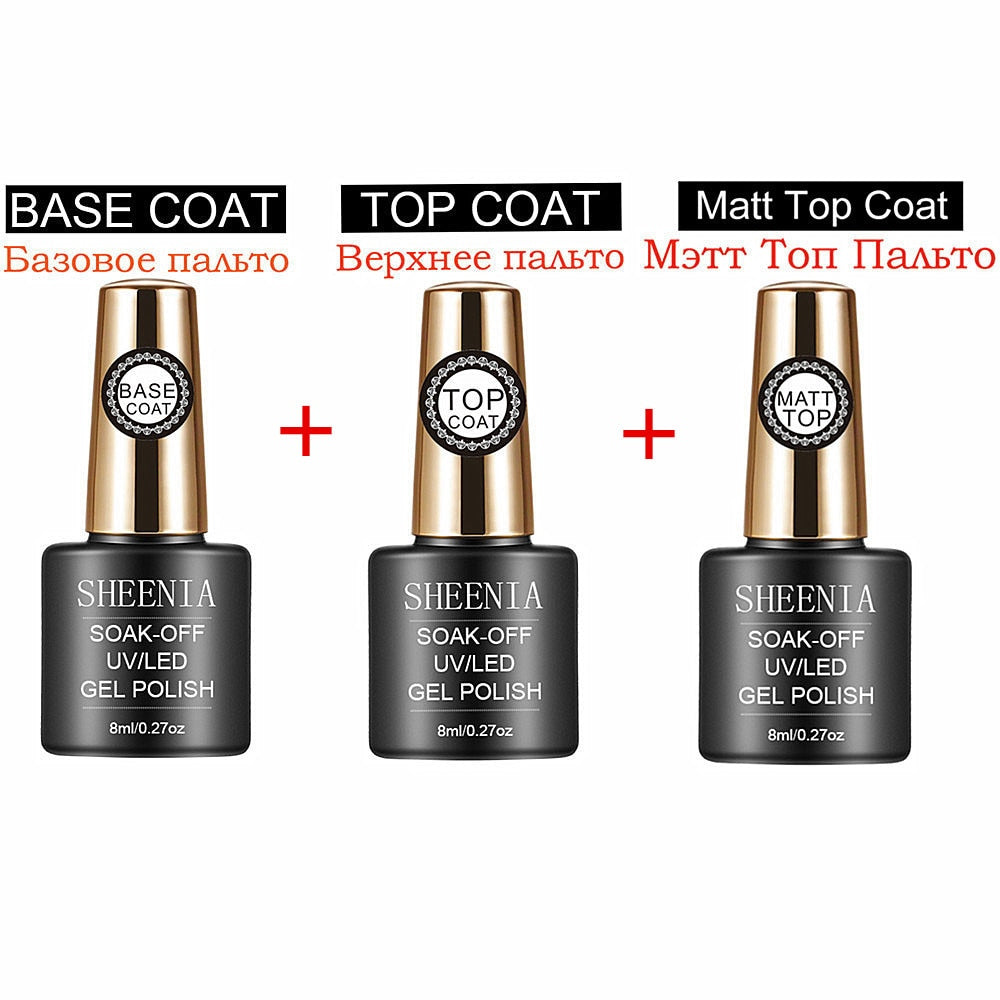 UV Gel Varnish Nail Polish Set For Manicure Gellak Semi Permanent Hybrid Nails Art Off Prime White Gel Nail Polish Top Coat