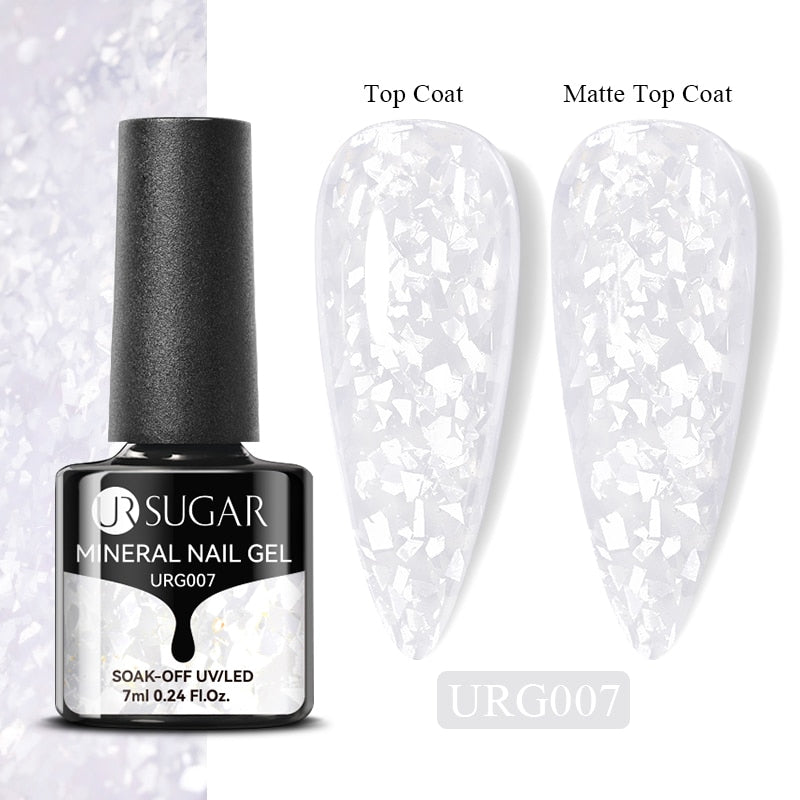 UR SUGAR 7ml Gold Glitter Gel Nail Polish Platinum Shining Mineral Sequins Soak Off UV LED Gel Nail Semi Permanent Manicure
