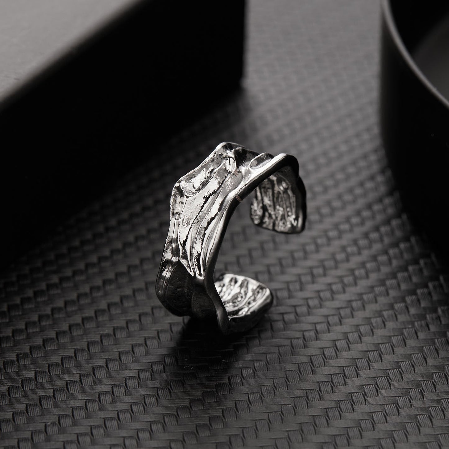 INS Fashion Silver Color Minimalist Irregular Twined Finger Rings Creative Geometric Punk Opening Rings for Women Girls Jewelry