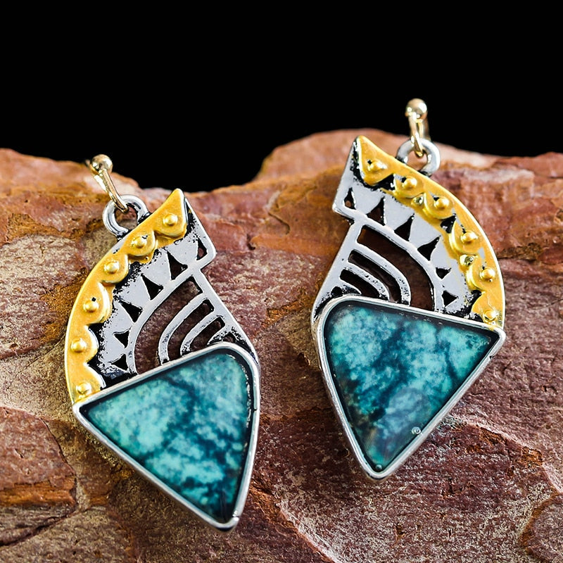 Vintage Ethnic Flower Drop Hanging Earring for Women Tredn Fashion Lovely Ear Pendant Dangle Earrings Jewelry Accessories