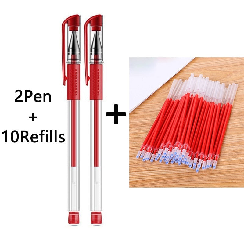30PCS Gel Pen Set School supplies Black Blue Red ink Color 0.5mm Ballpoint pen Kawaii pen Students School Office Stationery
