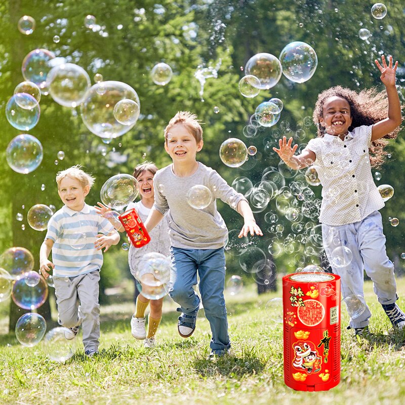 Automatic Fireworks Bubble Machine With Flash Lights Sounds Kids Toys Pro Party New Year Wedding Celebrate Bubble Machines