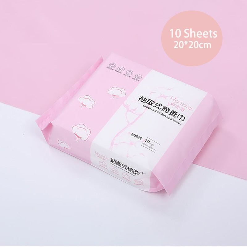 100 Count Disposable Face Towel Cotton Tissue Soft Thick Dry Wipe Reusable Makeup Remover Pads Facial Cleansing Tissue