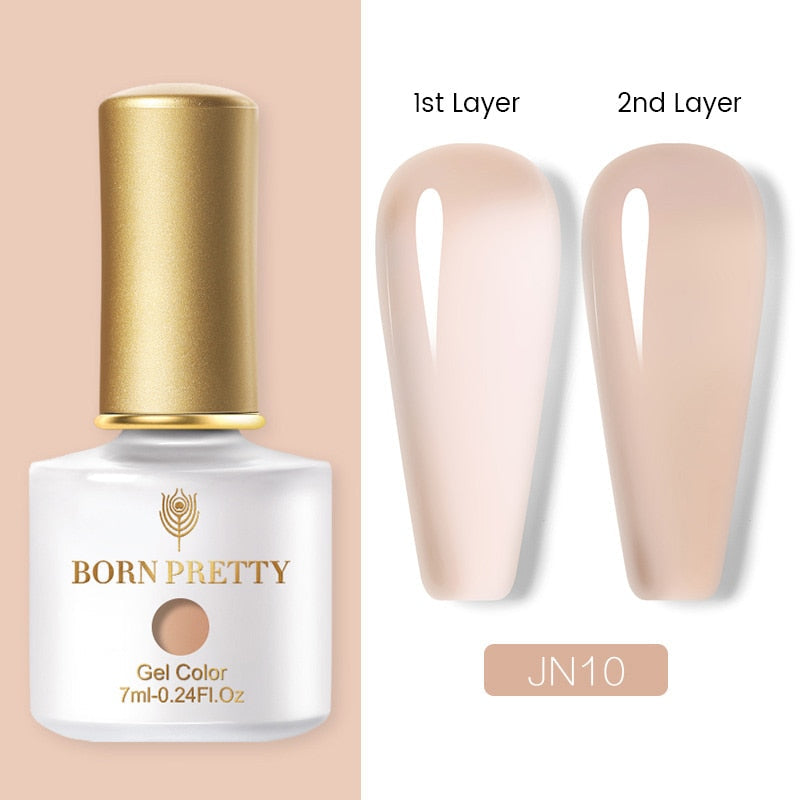 BORN PRETTY Milky Pink Quick Extension Gel Nail Polish Rubber Base Gel Camouflage Color Coat Semi Permanent Nails Art Gels 7ml
