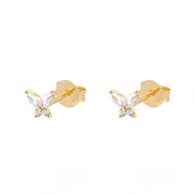 925 Sterling Silver Ear Needle Butterfly Hoop Earrings Colorful Crystal Animal Pendant Earrings for Women Party Fashion Jewelry