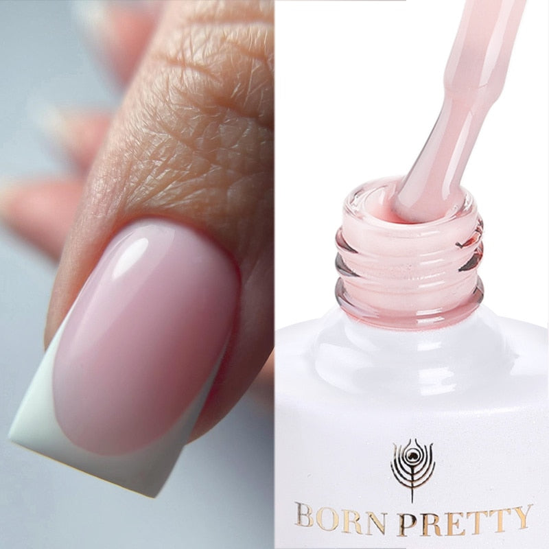 BORN PRETTY Milky Pink Quick Extension Gel Nail Polish Rubber Base Gel Camouflage Color Coat Semi Permanent Nails Art Gels 7ml