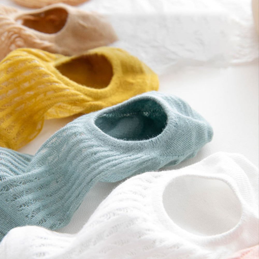 5pair Women Invisible Boat Socks Summer Mujer Silicone Non-slip Chaussette Ankle Low Female Cotton Show Breathable Calcetines