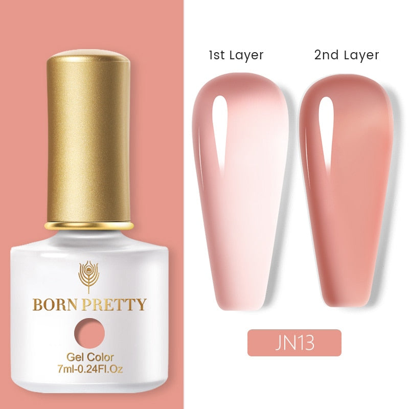 BORN PRETTY Milky Pink Quick Extension Gel Nail Polish Rubber Base Gel Camouflage Color Coat Semi Permanent Nails Art Gels 7ml