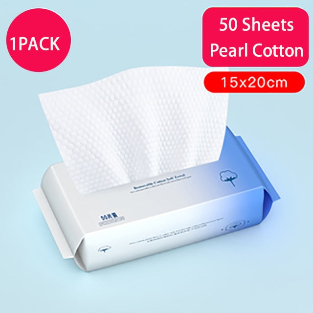 100 Count Disposable Face Towel Cotton Tissue Soft Thick Dry Wipe Reusable Makeup Remover Pads Facial Cleansing Tissue
