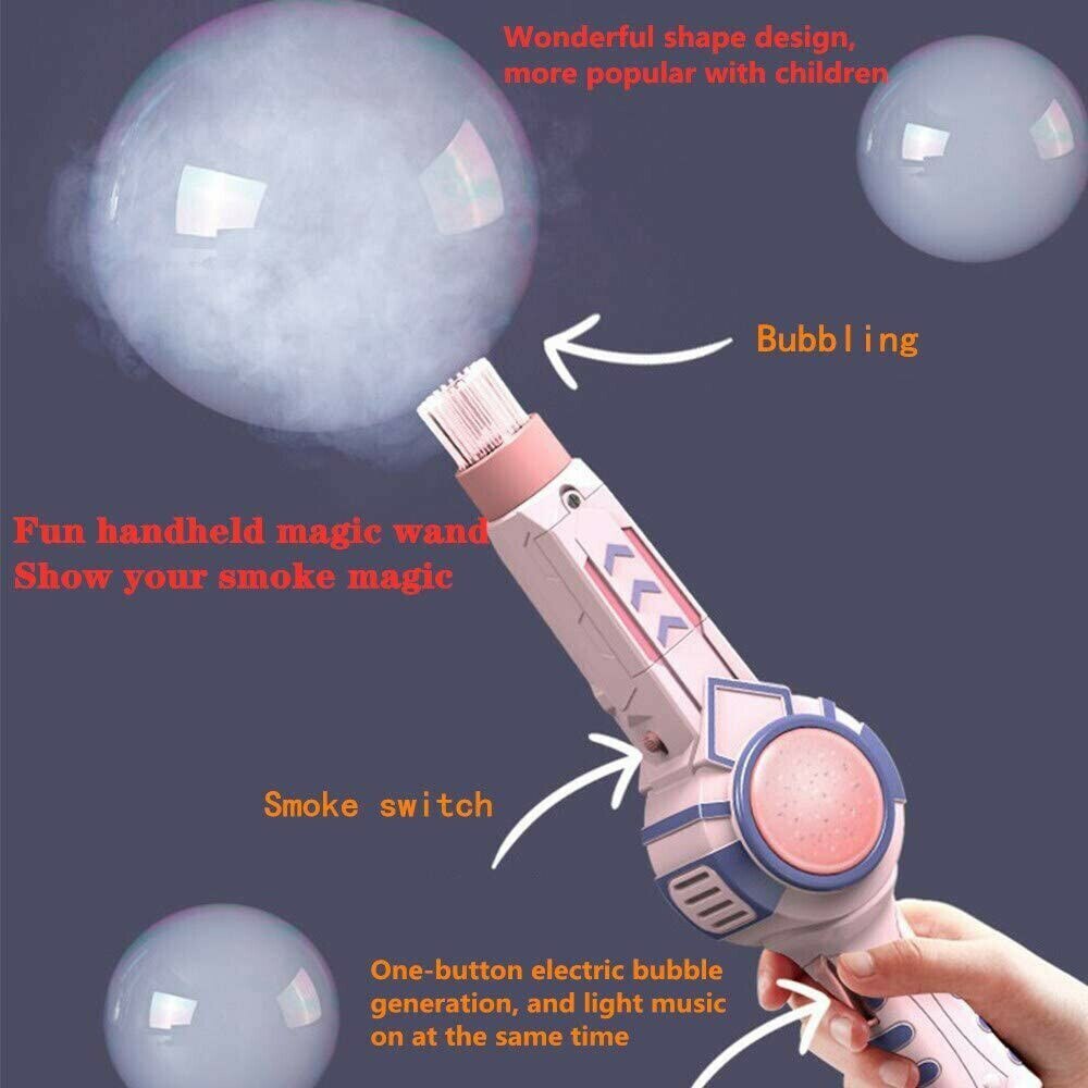 Elastic Smog Bubble Machine Smoke Magic Bubble Machine Electric Automatic Bubble Blower Maker Gun Birthday Gift For Kids