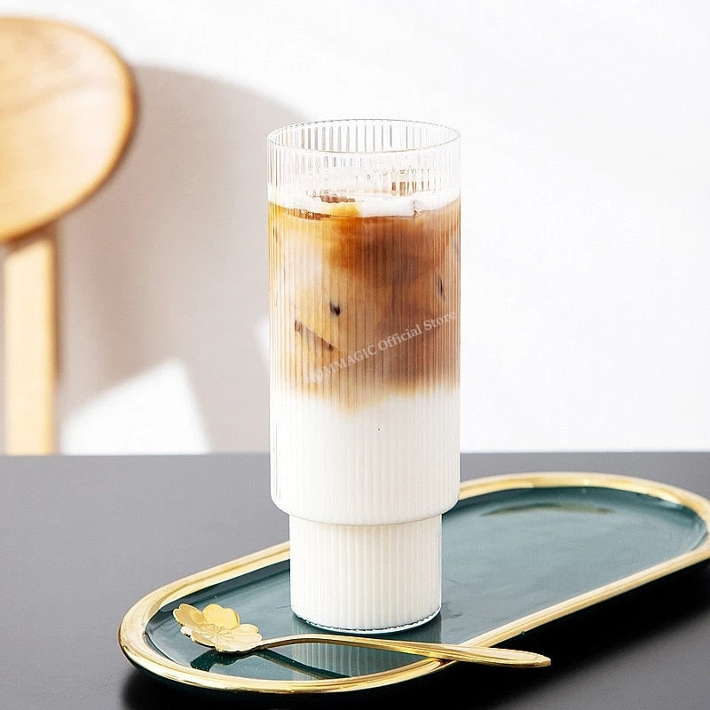 6/4/2/1Pcs American Coffee Mug Heat-Resistant Glass Cups Transparent Tea Mug Water Cup for Drinking Milk Beertea Juice Tumblers