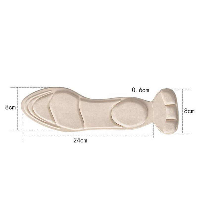 1 Pair 7D Comfort Breathable Women&#39;s Fashion Insoles Massage High-heeled Shoes Insoles Anti-slip Heel Post Back Cushion Pads