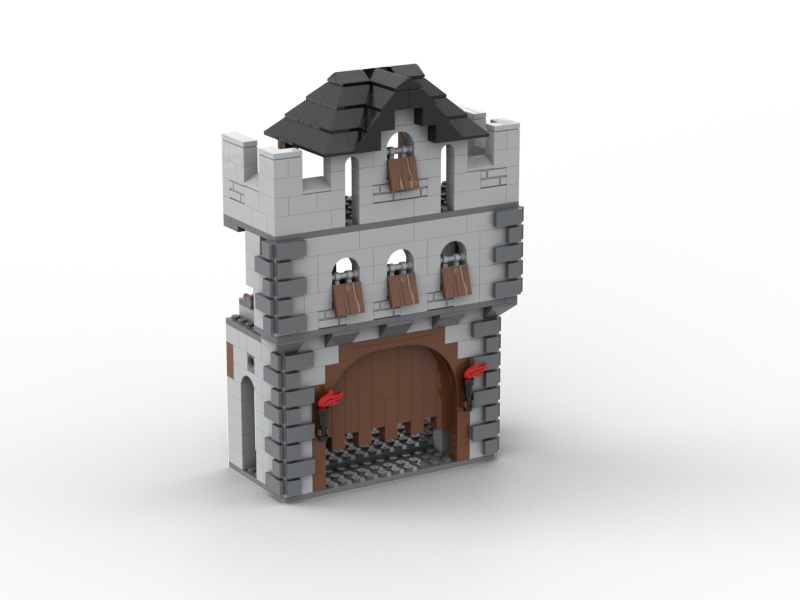 Medieval Castle Wall Model Building Blocks Ancient Military Siege Weapons Tent Watchtower Chariot Bonfire Carriage Bricks Toys
