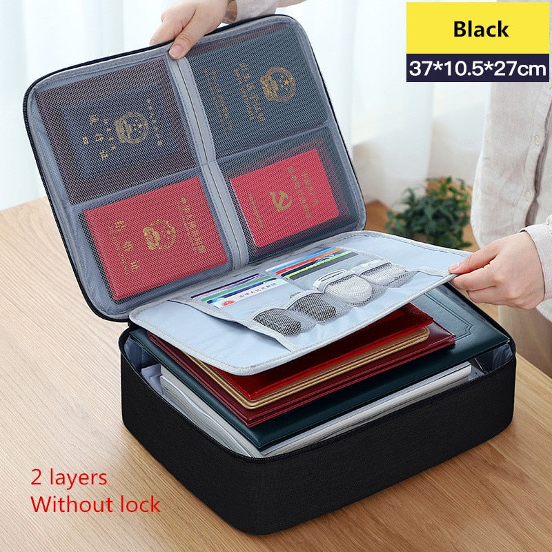 Document Storage Bag Organizer Desk Stationery Women Travel Files Card Folder Holder Tool Case Handbag Home Office Accessories