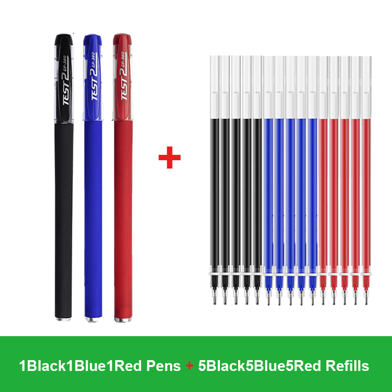 30PCS Gel Pen Set School supplies Black Blue Red ink Color 0.5mm Ballpoint pen Kawaii pen Students School Office Stationery