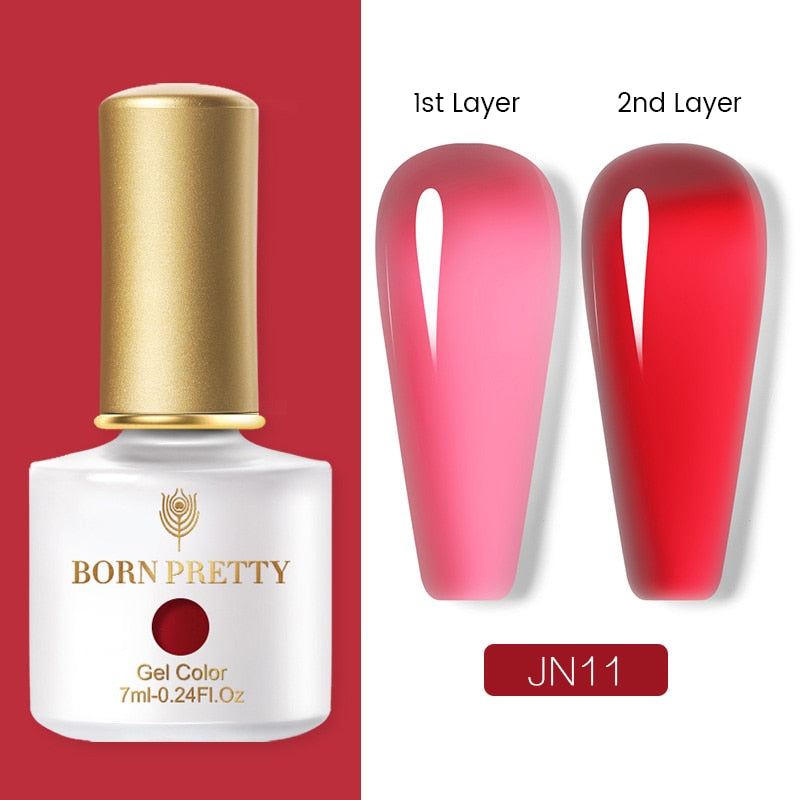 BORN PRETTY Milky Pink Quick Extension Gel Nail Polish Rubber Base Gel Camouflage Color Coat Semi Permanent Nails Art Gels 7ml