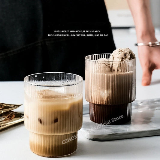 6/4/2/1Pcs American Coffee Mug Heat-Resistant Glass Cups Transparent Tea Mug Water Cup for Drinking Milk Beertea Juice Tumblers