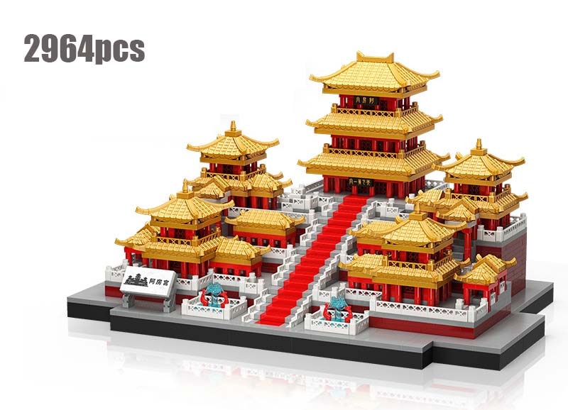 City Architecture Micro Building Blocks Chinese Ancient Palace Models Diamond China Courtyard Great Wall Toys Gifts