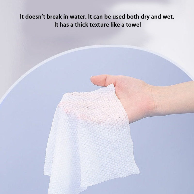 TECHOME Disposable Face Towels Bathroom Cotton Facial Tissue Makeup Remover Wipes Dry Wet Skincare Roll Paper Multi Choices 1Bag