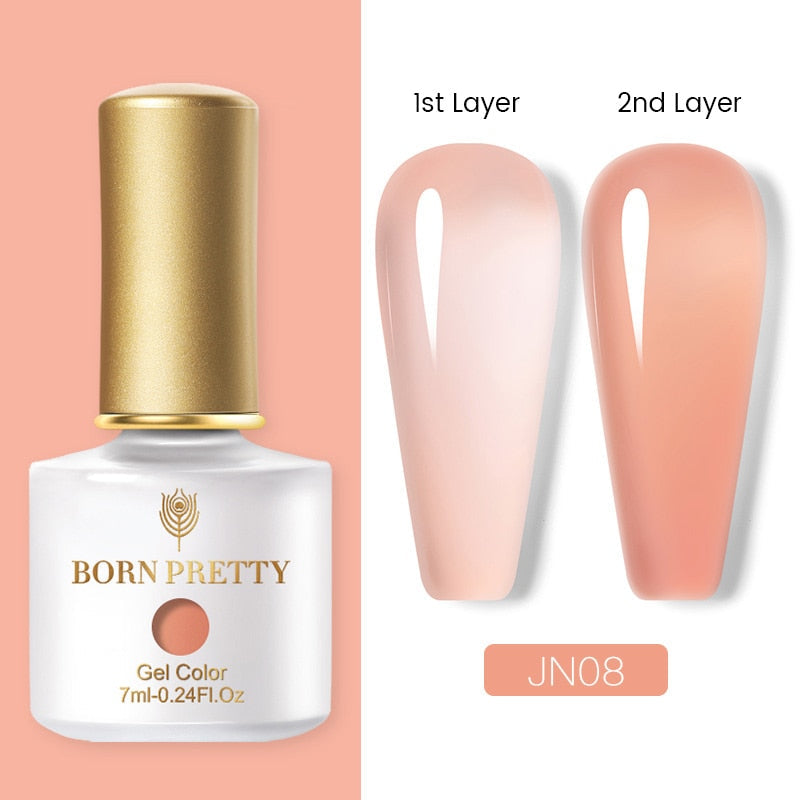 BORN PRETTY Milky Pink Quick Extension Gel Nail Polish Rubber Base Gel Camouflage Color Coat Semi Permanent Nails Art Gels 7ml