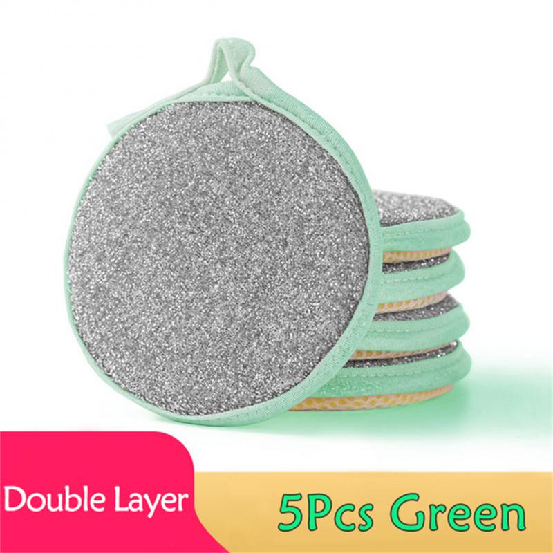 5Pcs Double Side Dishwashing Sponge Dish Washing Brush Pan Pot Dish Wash Sponges Household Cleaning Kitchen Tools
