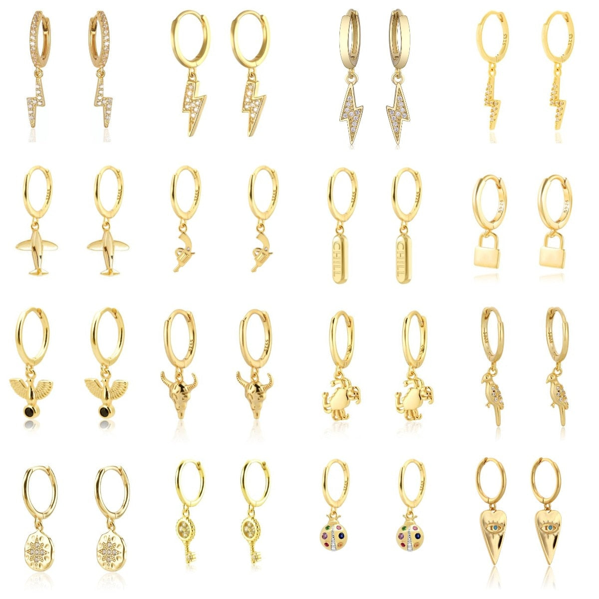 Fashion Hanging earrings Zircon Lightning Short Pendant Drop Ear Ring Ear Bone Sweet Trend Female Jewelry Hoop Earring for Women