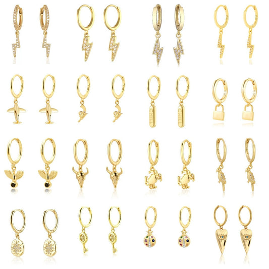 Fashion Hanging earrings Zircon Lightning Short Pendant Drop Ear Ring Ear Bone Sweet Trend Female Jewelry Hoop Earring for Women