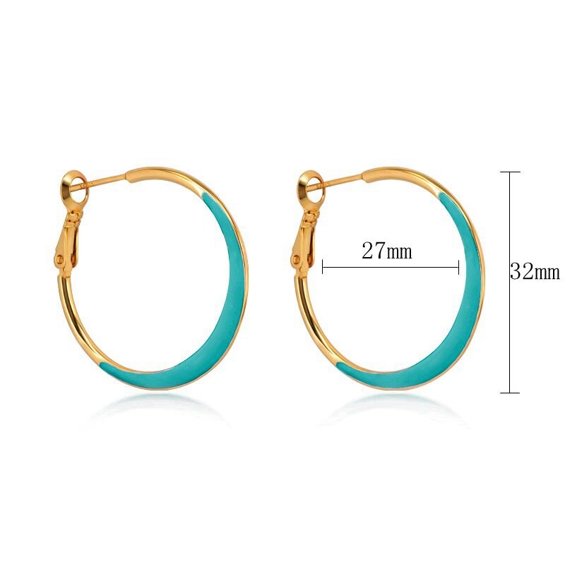 2022 Trend Blue Turquoises Series Hoop Earrings 925 Sterling Silver Ear Needle Small Earrings For Women Delicate Jewelry Pendant