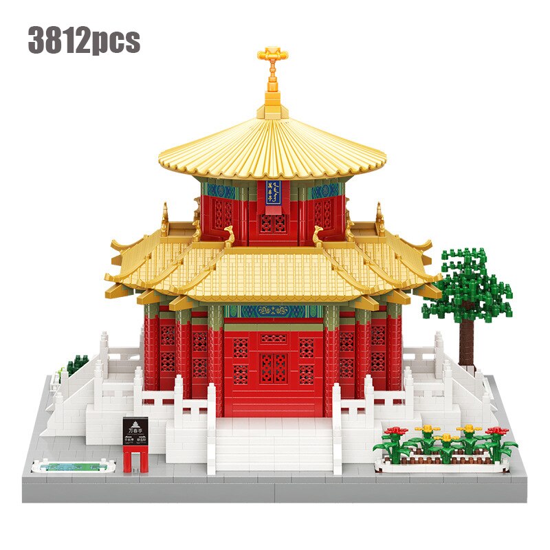 City Architecture Micro Building Blocks Chinese Ancient Palace Models Diamond China Courtyard Great Wall Toys Gifts