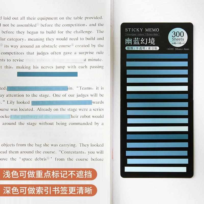 300 Sheets Rainbow Color Index Memo Pad Posted It Sticky Notes Paper Sticker Notepad Bookmark School Supplies Kawaii Stationery