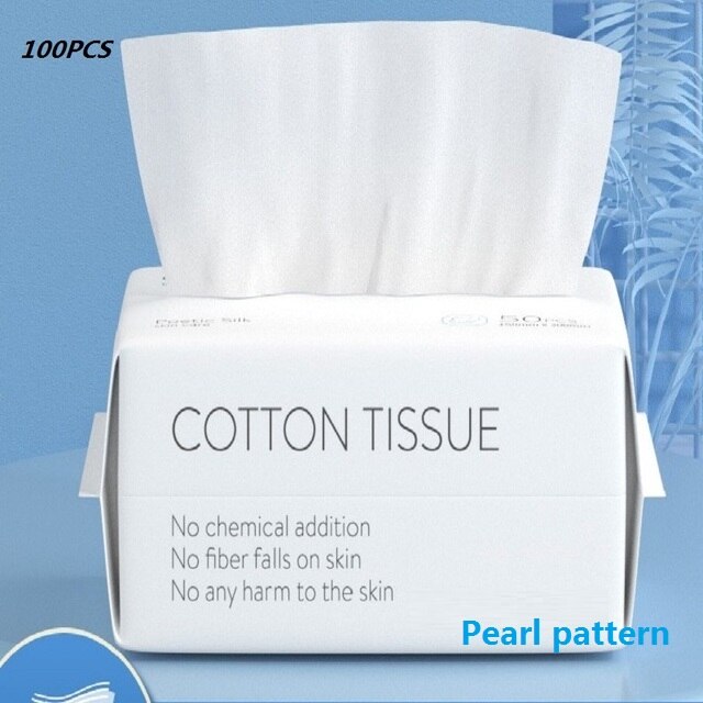 100PCS Disposable Wash Face Towel, Clean Face Towel, Make of Cotton, Remove Makeup Towel, Wash Facial Tissue