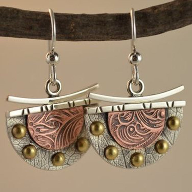 Vintage Ethnic Flower Drop Hanging Earring for Women Tredn Fashion Lovely Ear Pendant Dangle Earrings Jewelry Accessories