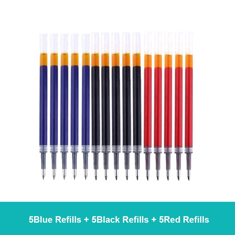 30PCS Gel Pen Set School supplies Black Blue Red ink Color 0.5mm Ballpoint pen Kawaii pen Students School Office Stationery