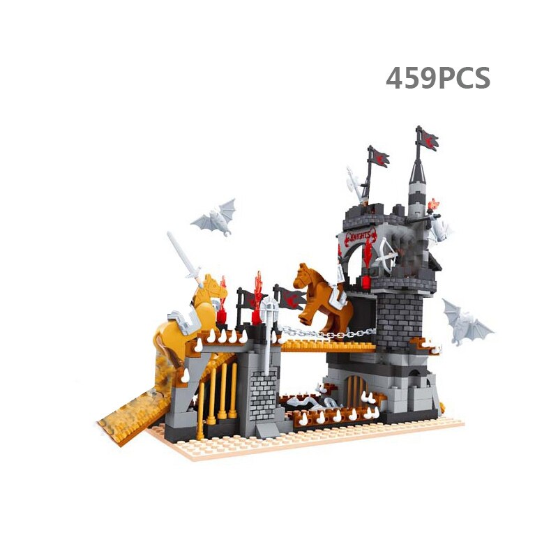 Medieval knight castle victories royal tower brick horse princess kingdoms military sets building blocks toys birthday gifts